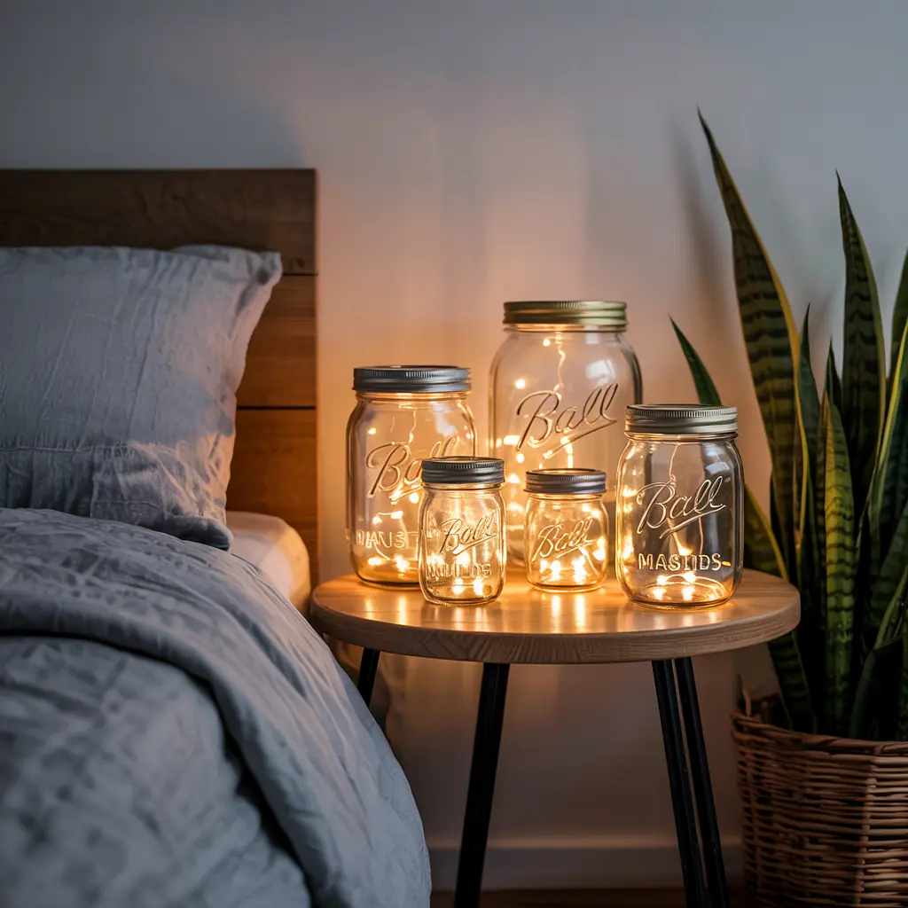24. DIY Mason Jar LED Nightlights for a Rustic Look