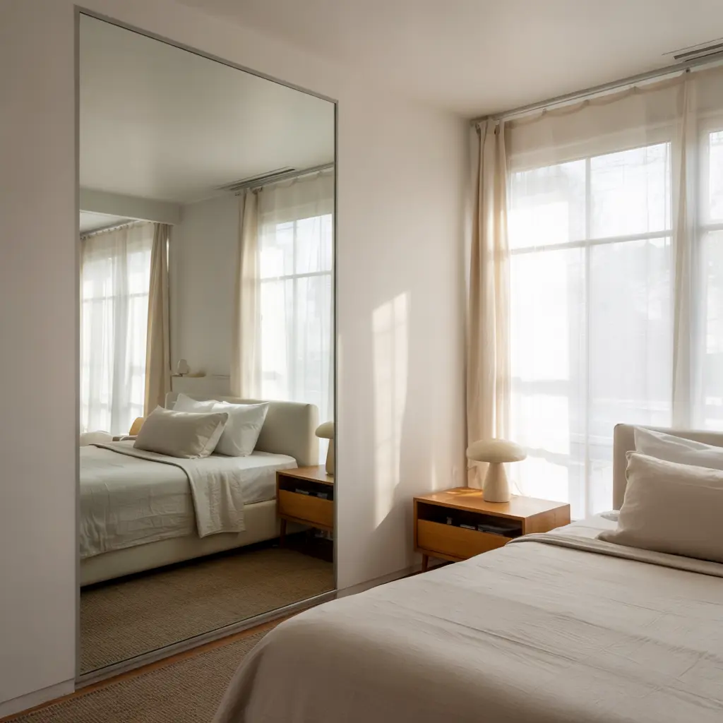 25. Frameless Mirror to Make the Space Look Larger