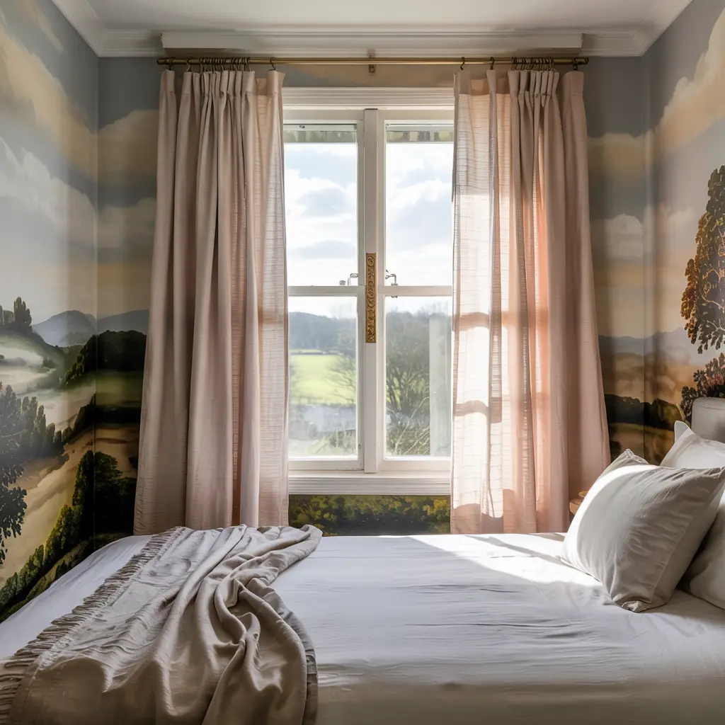 5.Light Pastel Curtains for a Subtle Pop of Color