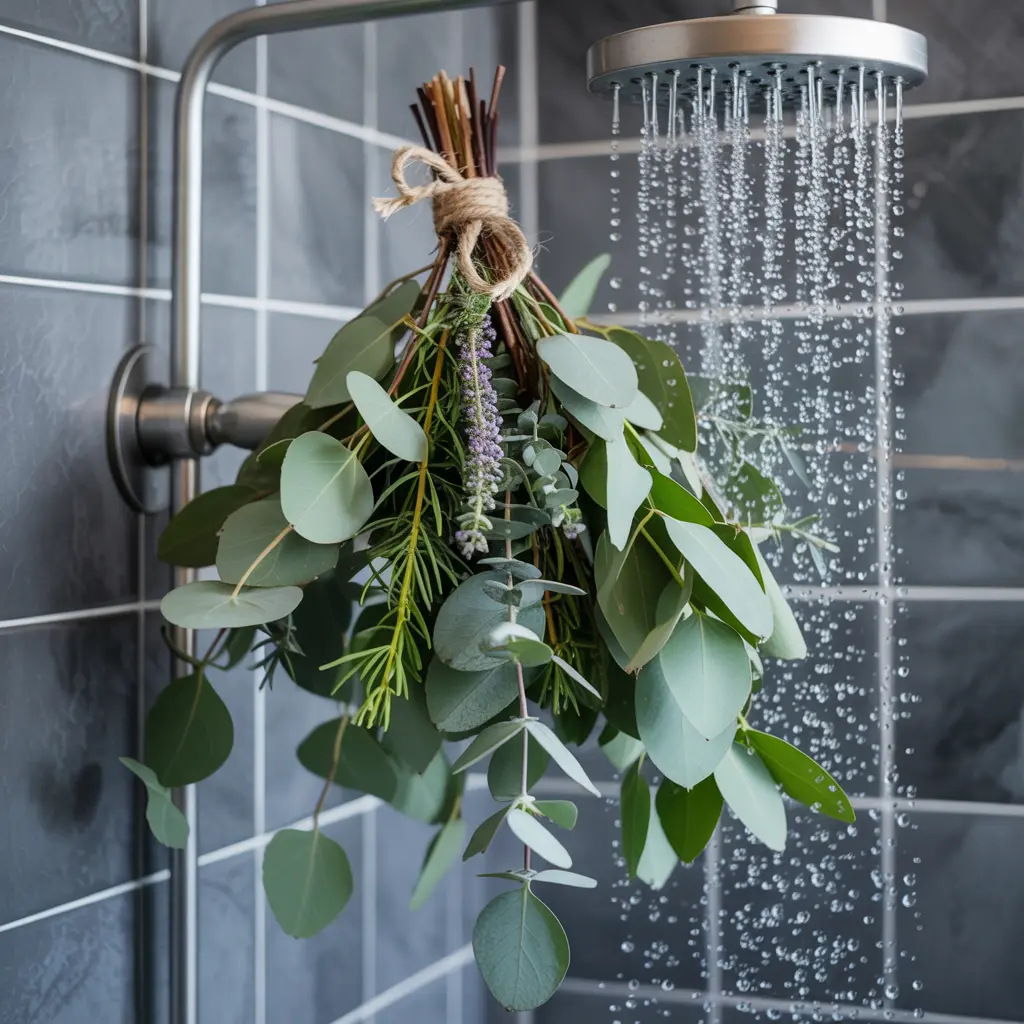 6. Use Eucalyptus Bundles in the Shower for Natural Fragrance
