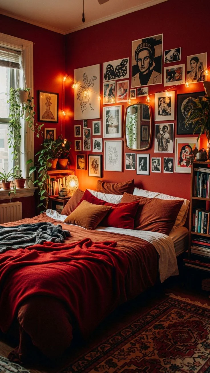 Moody Gallery Wall with Vintage Frames and Portraits