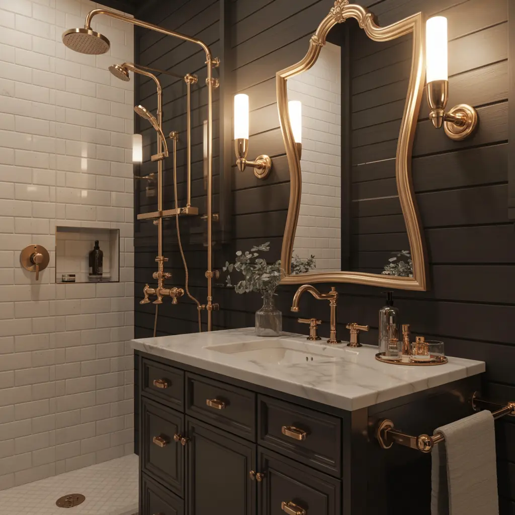 7. Incorporate Gold or Brass Hardware for Elegance