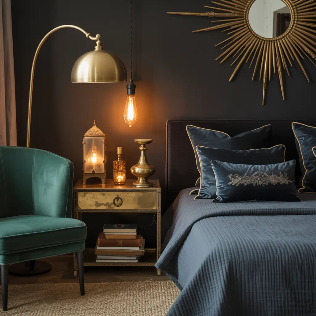 8. Brass or Aged Gold Accents for Contrast and Elegance