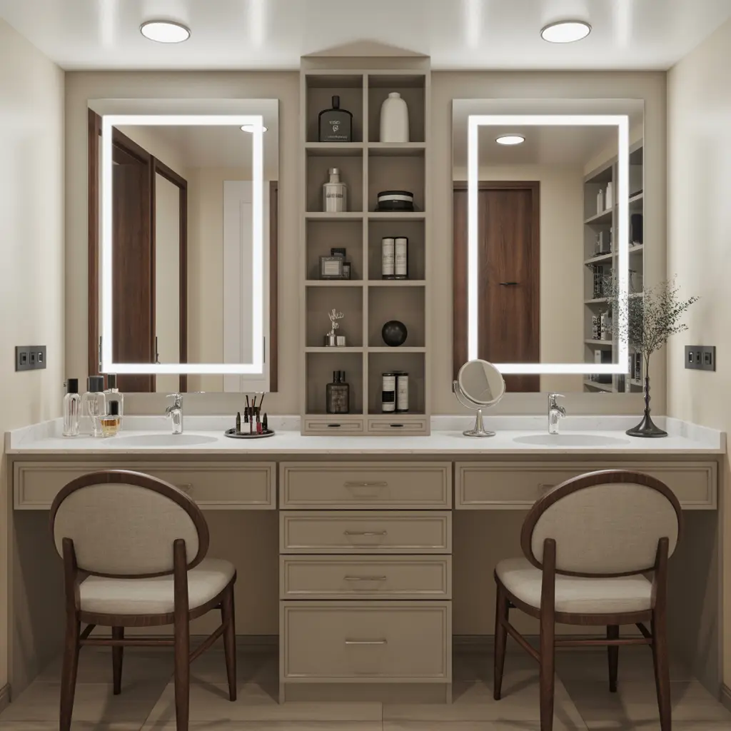 9. Double Vanity Setup for Couples or Roommates