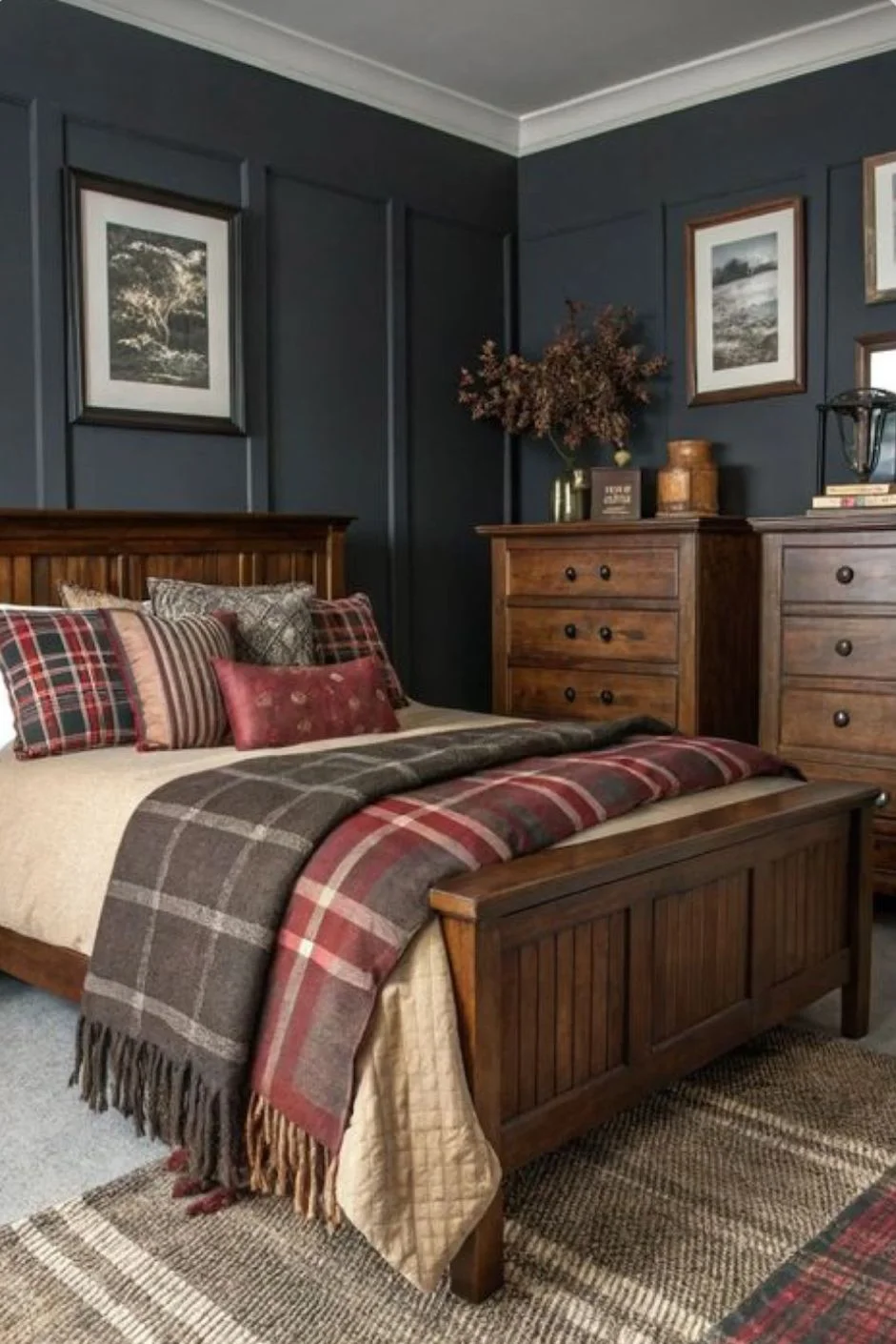 Dark Wood Furniture with Rustic Finish