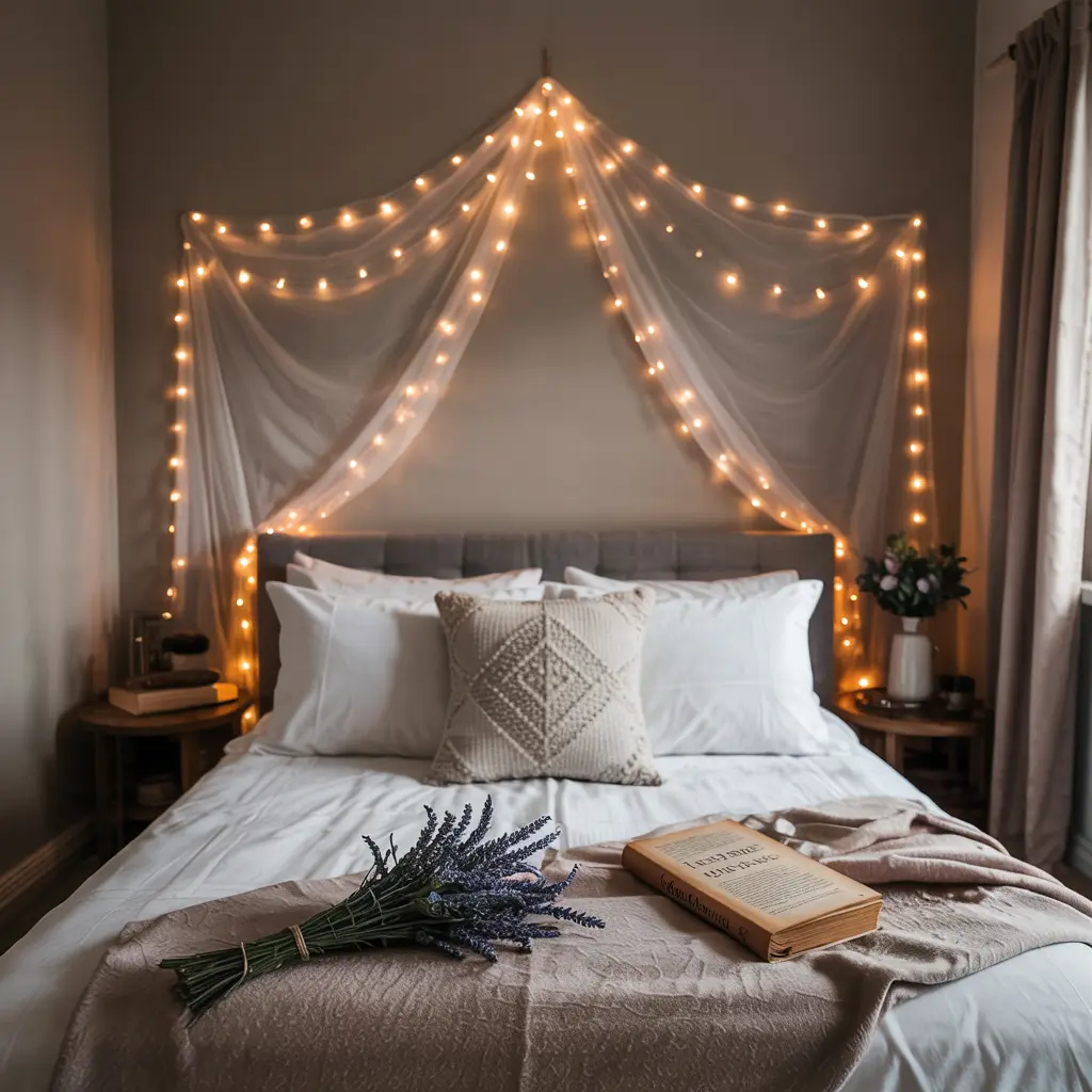 Fairy Light Canopy for a Dreamy Atmosphere