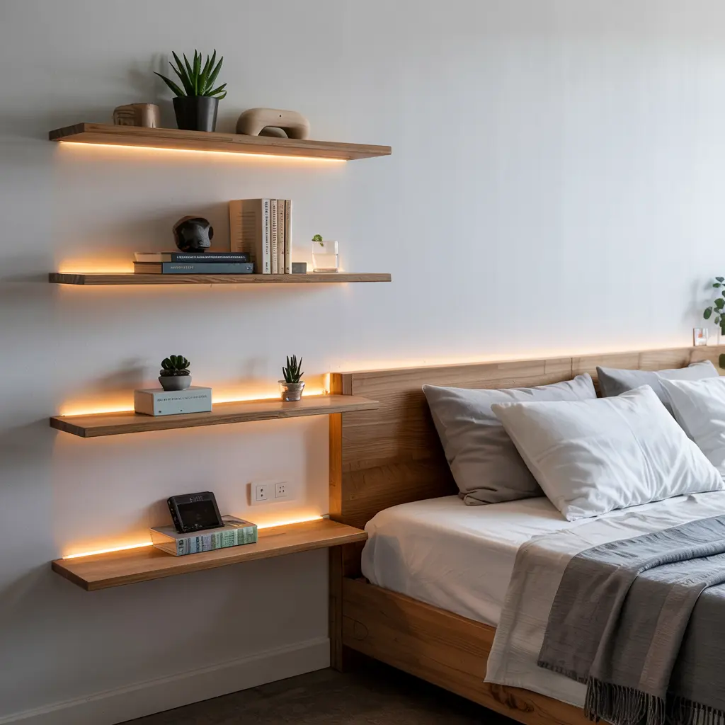 Floating Shelf with Built In LED Lighting