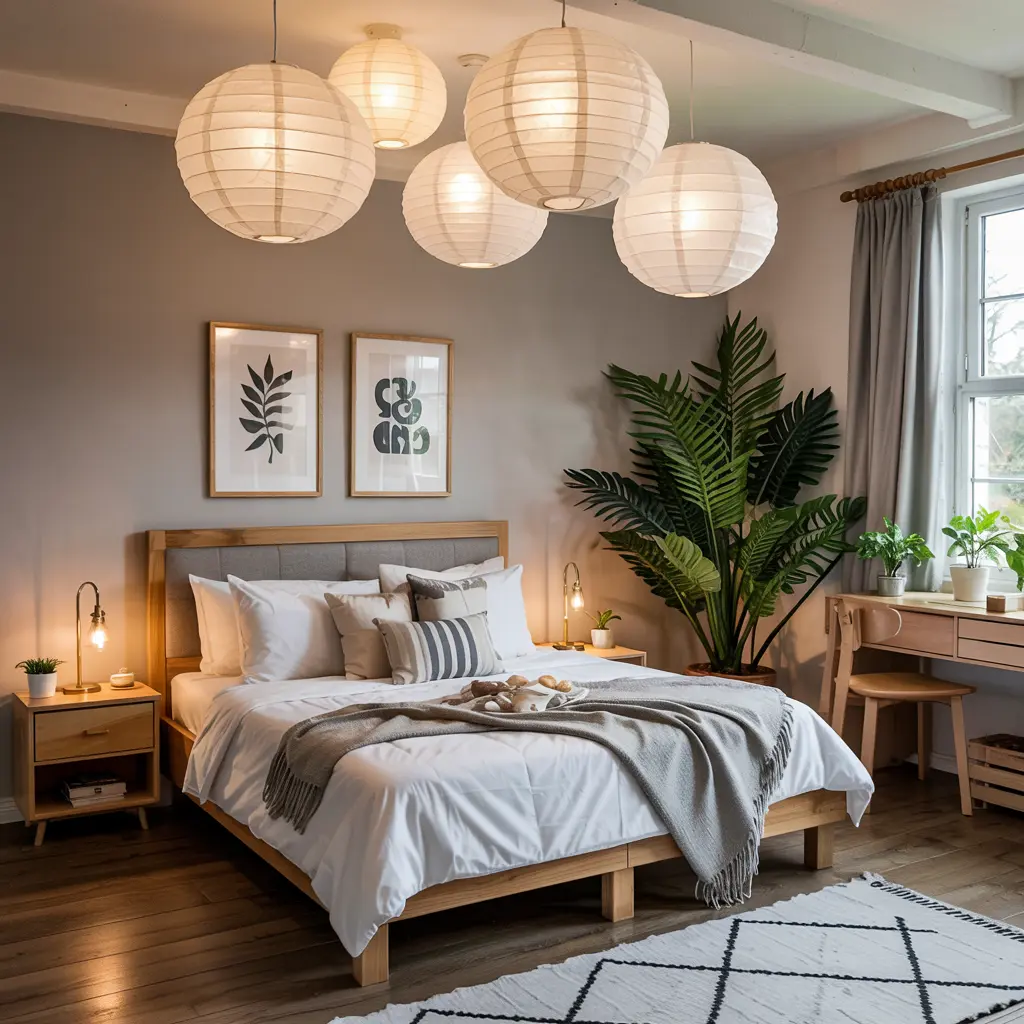 Hanging Paper Lanterns for a Soft and Diffused Glow