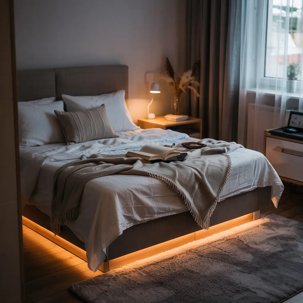 Under Bed LED Lighting for a Floating Bed Effect