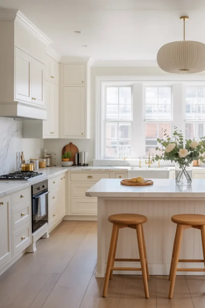1. All White Kitchen with Shaker Cabinets