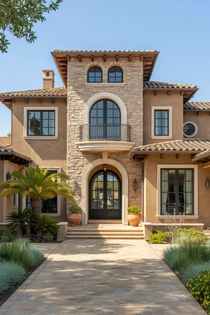 1. Classic Tuscan House with Stone and Stucco Exterior