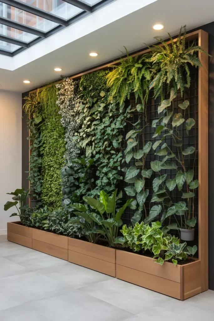 1. Indoor Vertical Garden with Live Green Plants