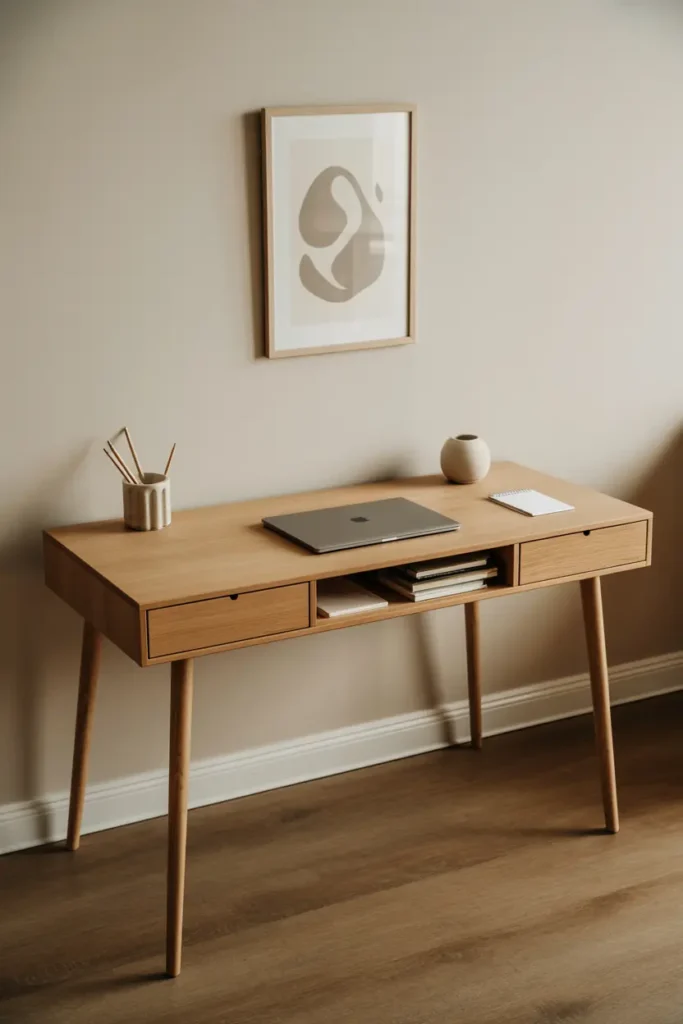 1. Minimalist Wooden Desk for a Clean Look