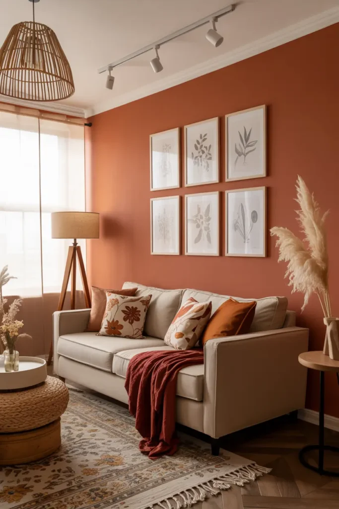 1. Warm Terracotta Hues for a Cozy Living Room
