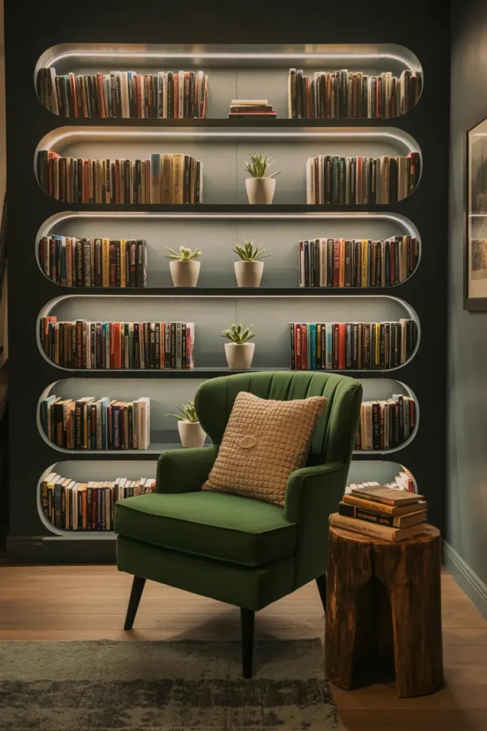10. Floor to Ceiling Bookshelves as a Focal Point