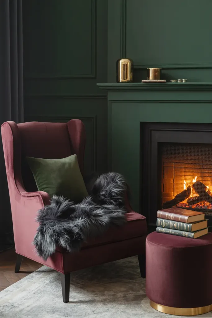 10. Reading Nook by the Fireplace for Ultimate Coziness