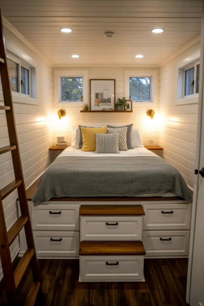 10. Tiny House with Smart Built In Storage Solutions
