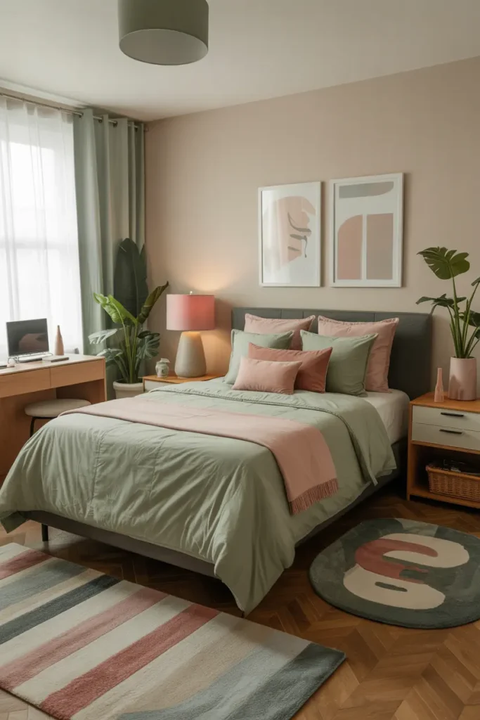 11. Color Coordinated Decor Theme Pink Navy Sage etc