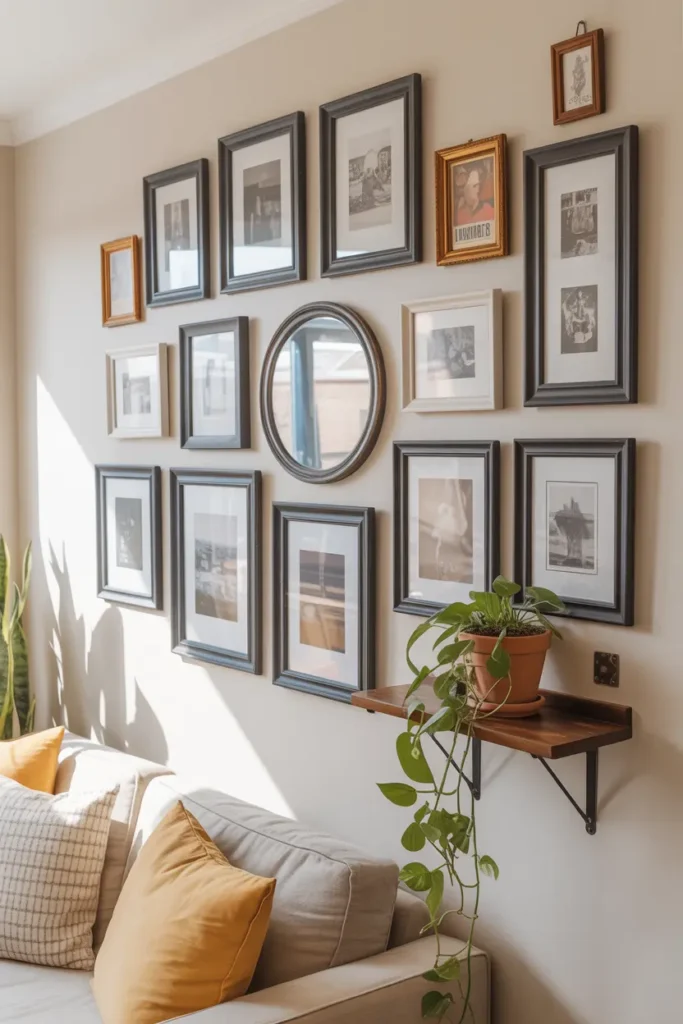 11. Create a Gallery Wall with Inexpensive Frames