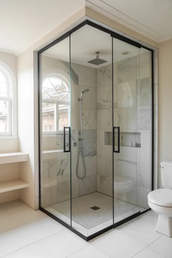 11. Use Glass Shower Doors for a Spacious Look