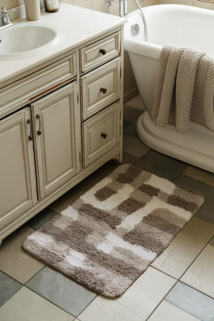 12. Add a Stylish Bath Mat or Rug for Comfort