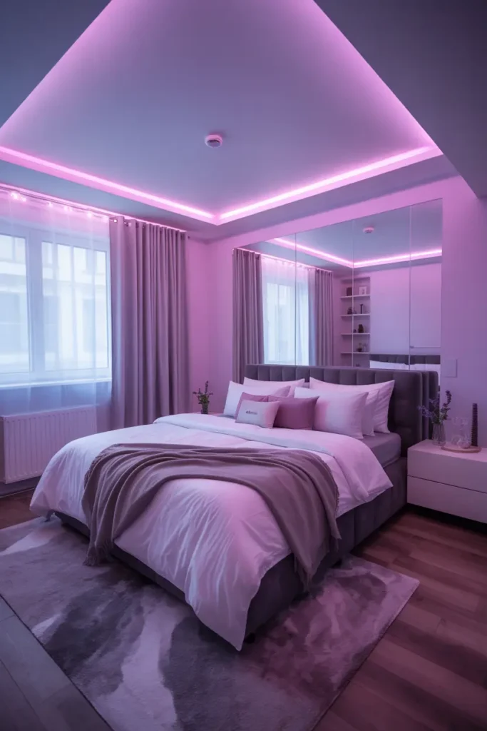 12. Lavender LED Strip Lights for Bedrooms