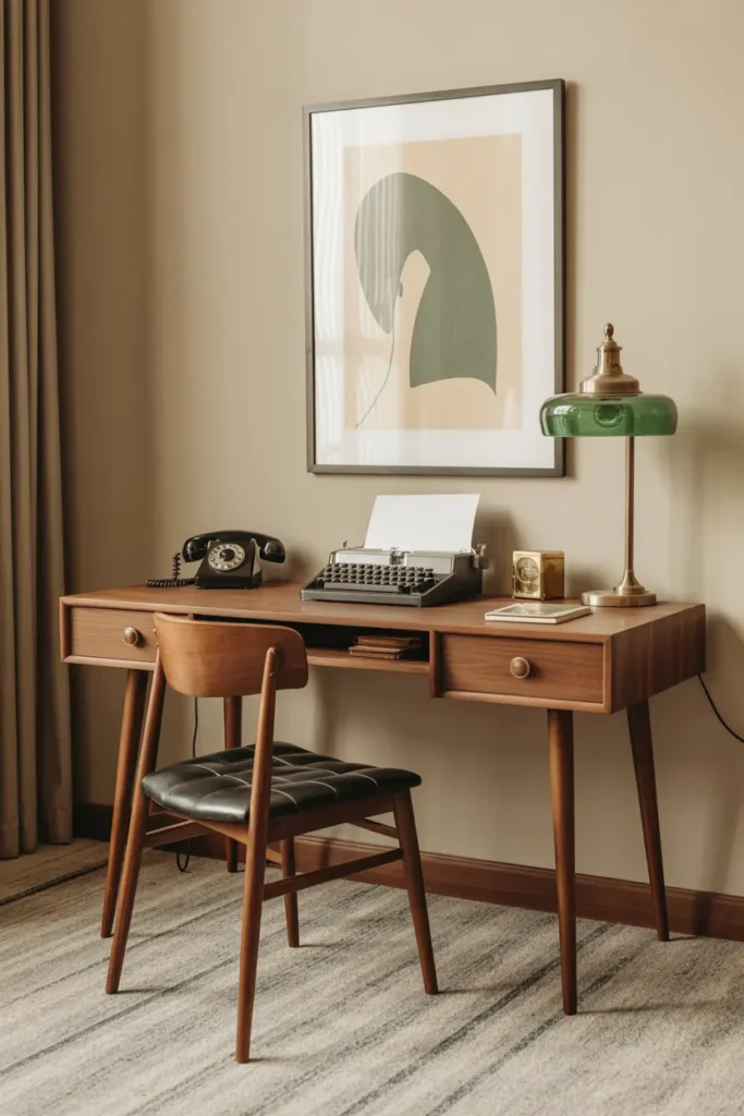 12. Mid Century Modern Desk with Tapered Legs