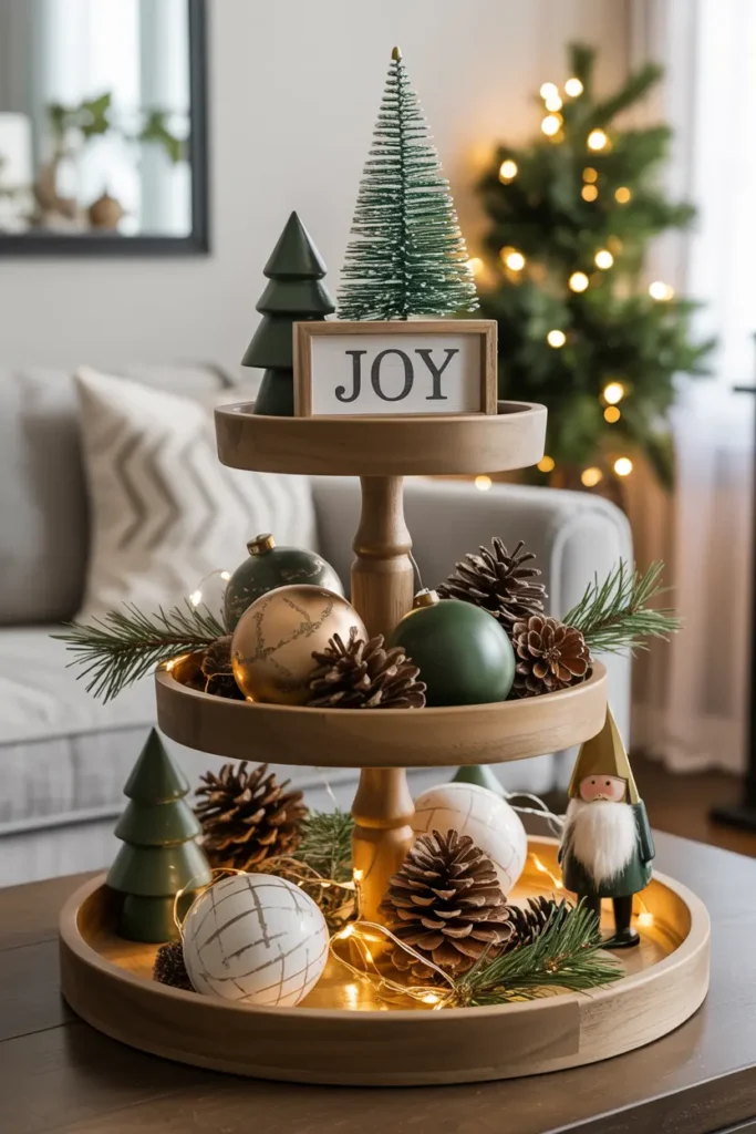 12. Tiered Tray for Holiday or Themed Displays