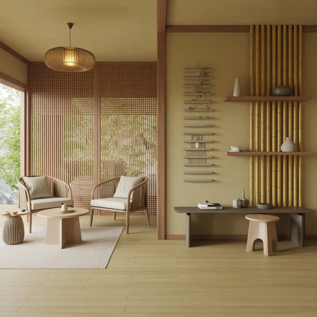 13. Bamboo Accents in Modern Japanese Interiors