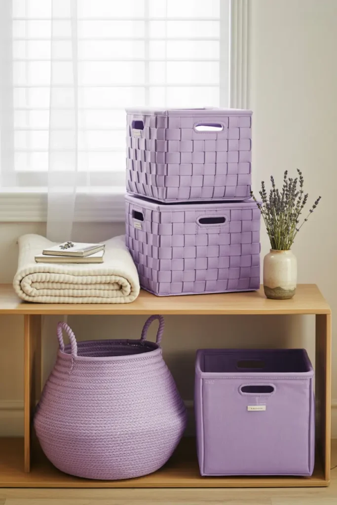 13. Lavender Storage Baskets and Bins