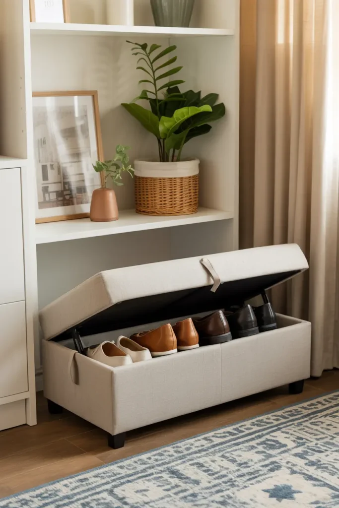 13. Ottoman with Hidden Shoe Storage