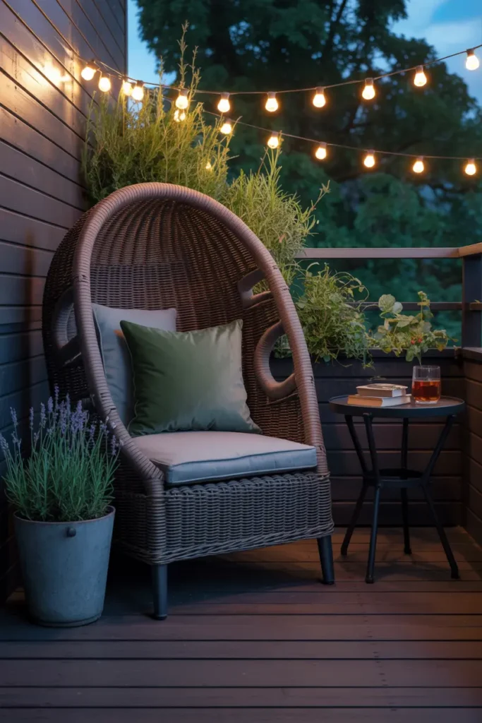13. Outdoor Reading Nook on a Balcony or Patio