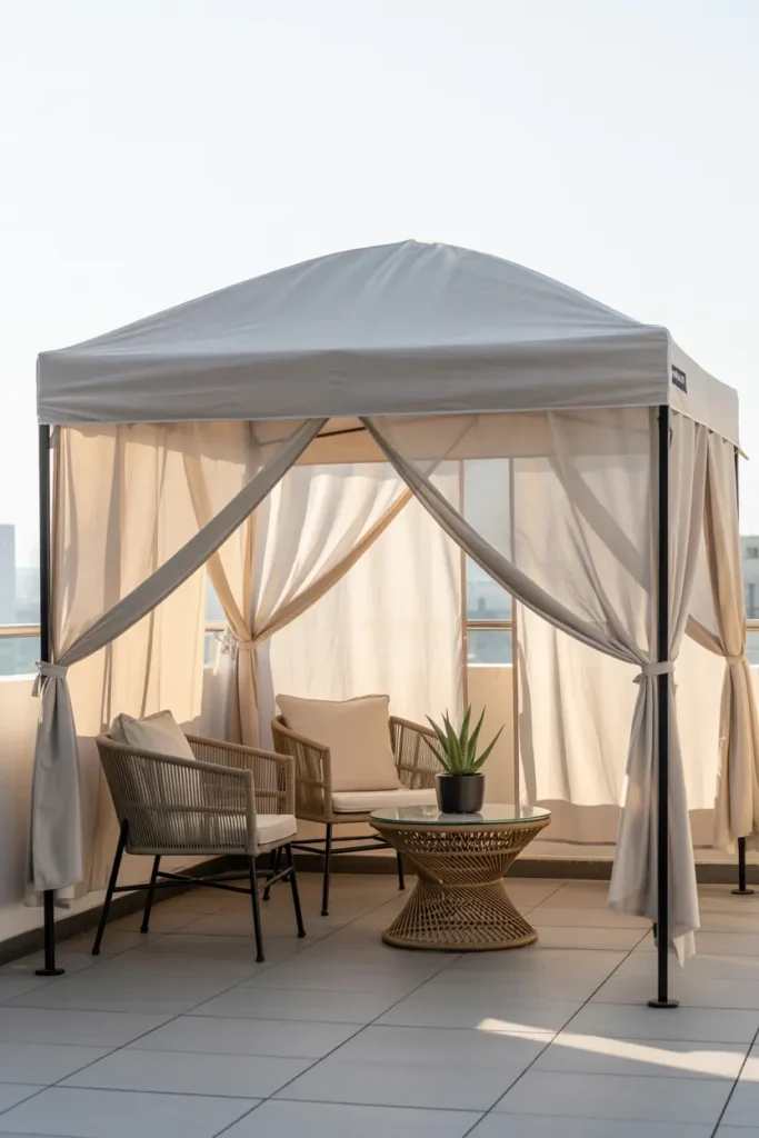13. Portable Canopy Tent for Apartment Balcony