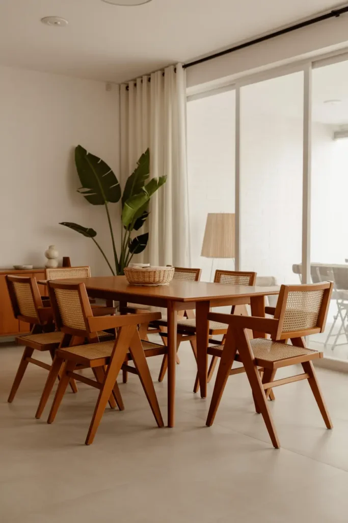 13. Woven Cane or Rattan Chairs for Texture