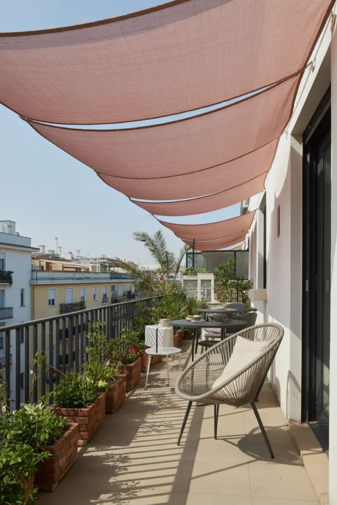 14. Balcony Shade Cloth with UV Protection