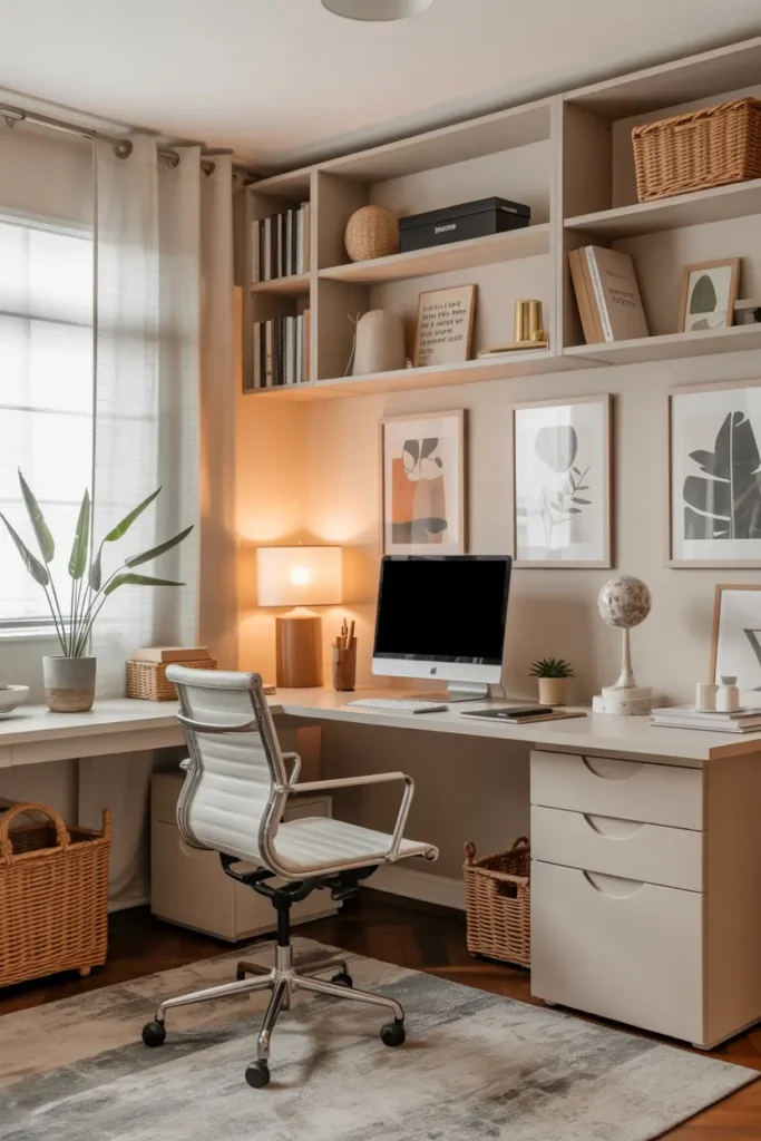 14. Color Coordinated Workspace for Aesthetic Appeal