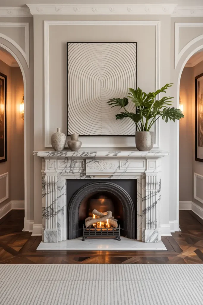 14. Fireplace Mantels as Natural Statement Pieces