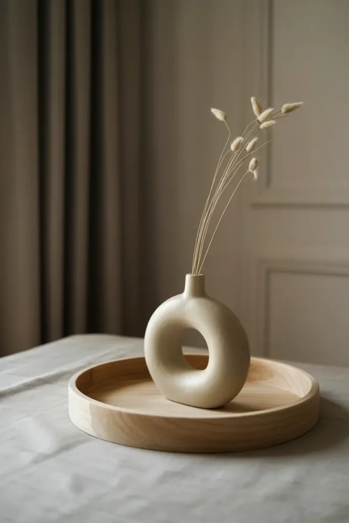14. Minimalist Tray with One Statement Vase