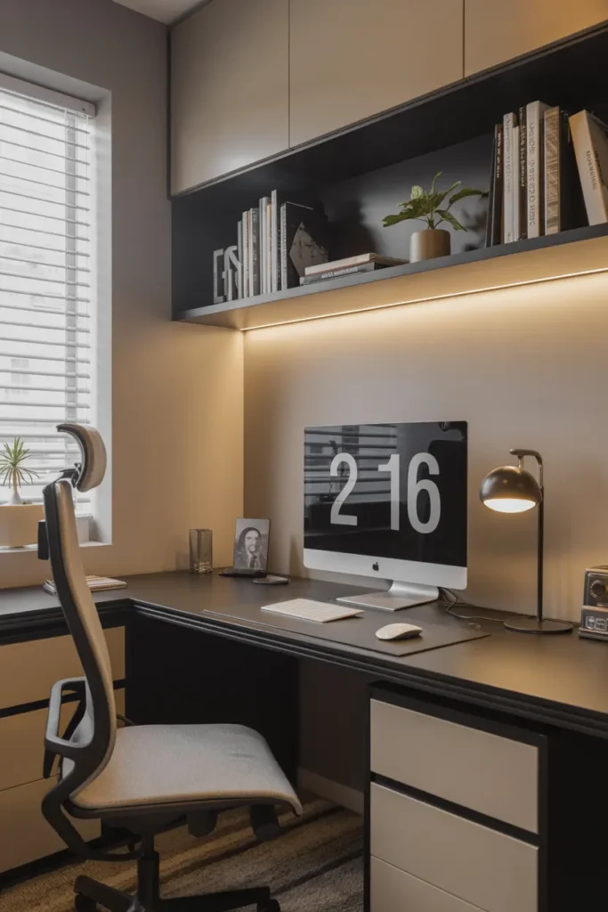 14. Smart Home Office with Cable Management Solutions