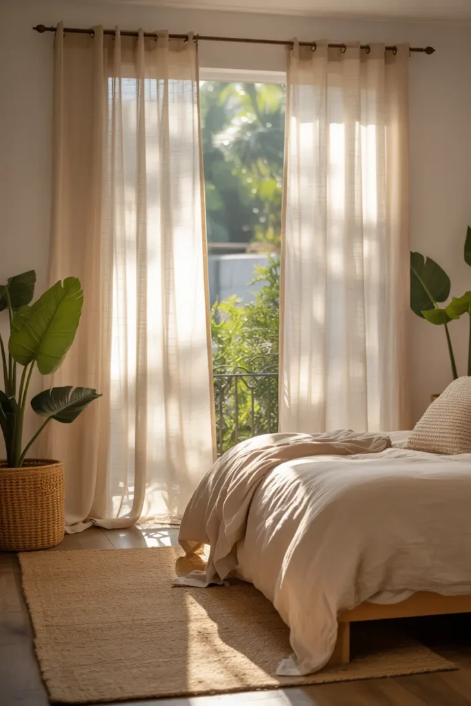 14. Swap Out Curtains for Sheer or Patterned Panels
