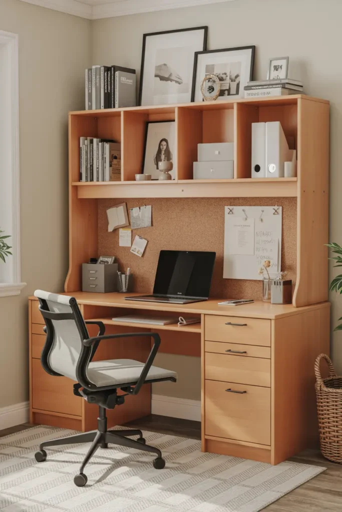 15. Desk with Hutch for Extra Storage and Organization