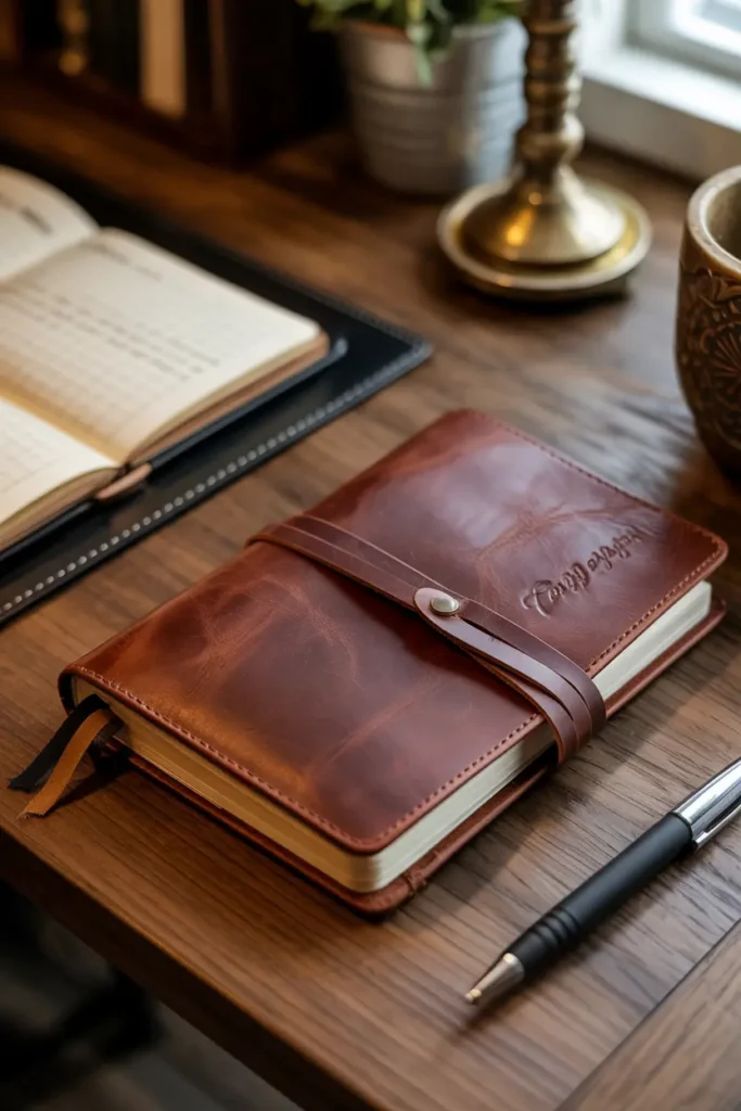 15. Leather Bound Journal for Personal Notes or Ideas
