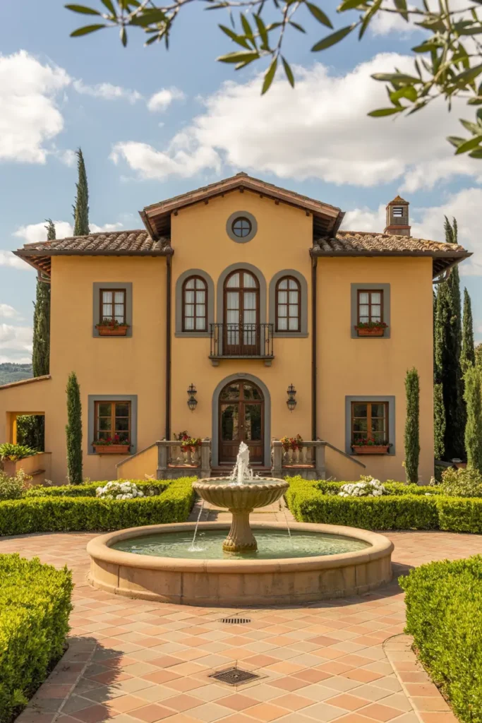 15. Tuscan Villa with Large Garden and Water Fountain