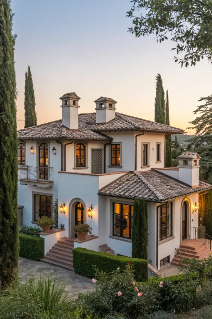 17. Traditional Tuscan Roof Design with Barrel Tiles