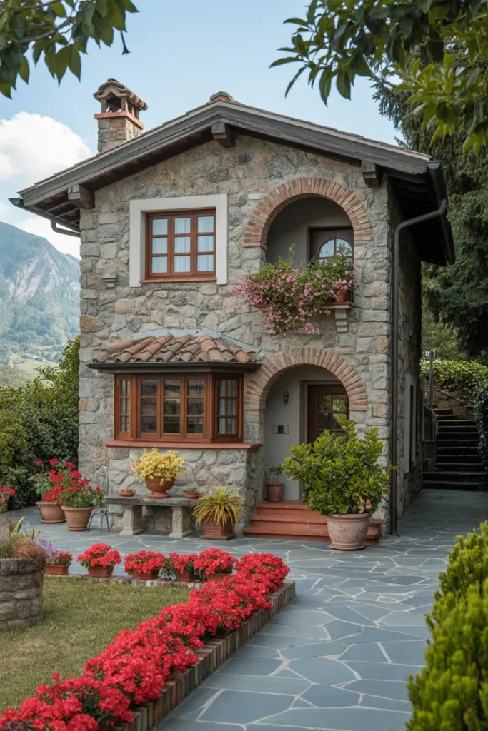 19. Tuscan Villa with Decorative Stone Archways