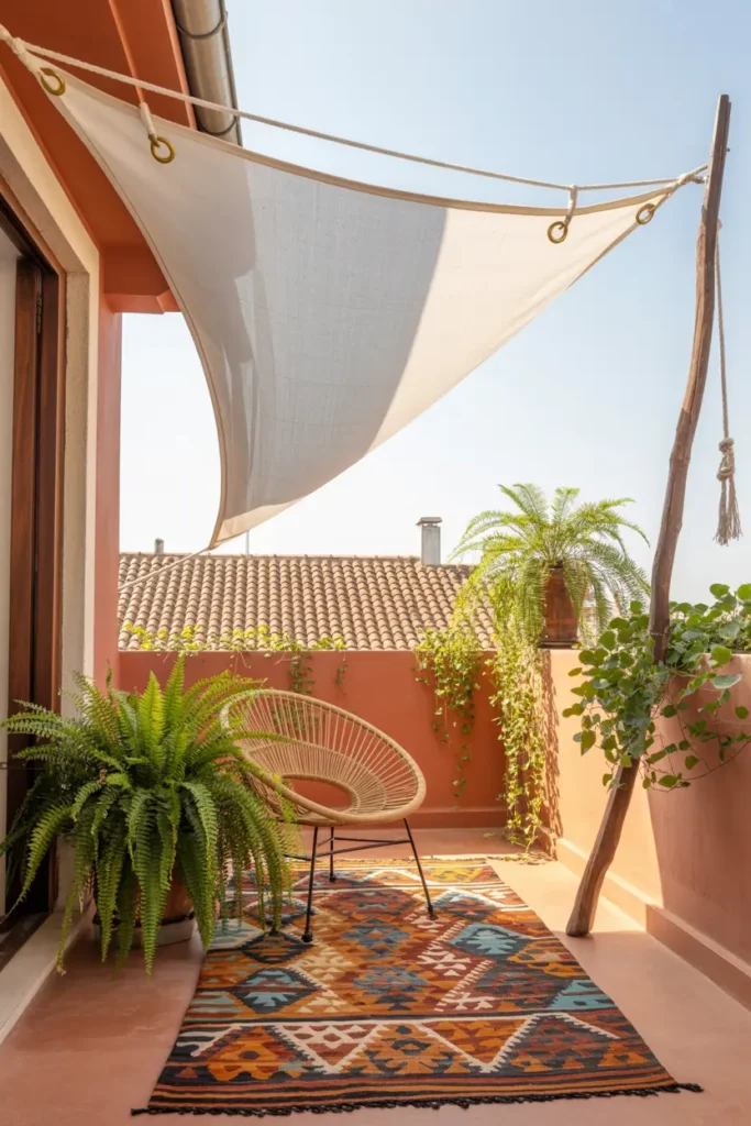 2. Balcony Shade Sail Canopy Ideas