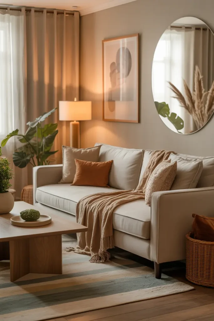 2. Cozy Living Room with Neutral Colors