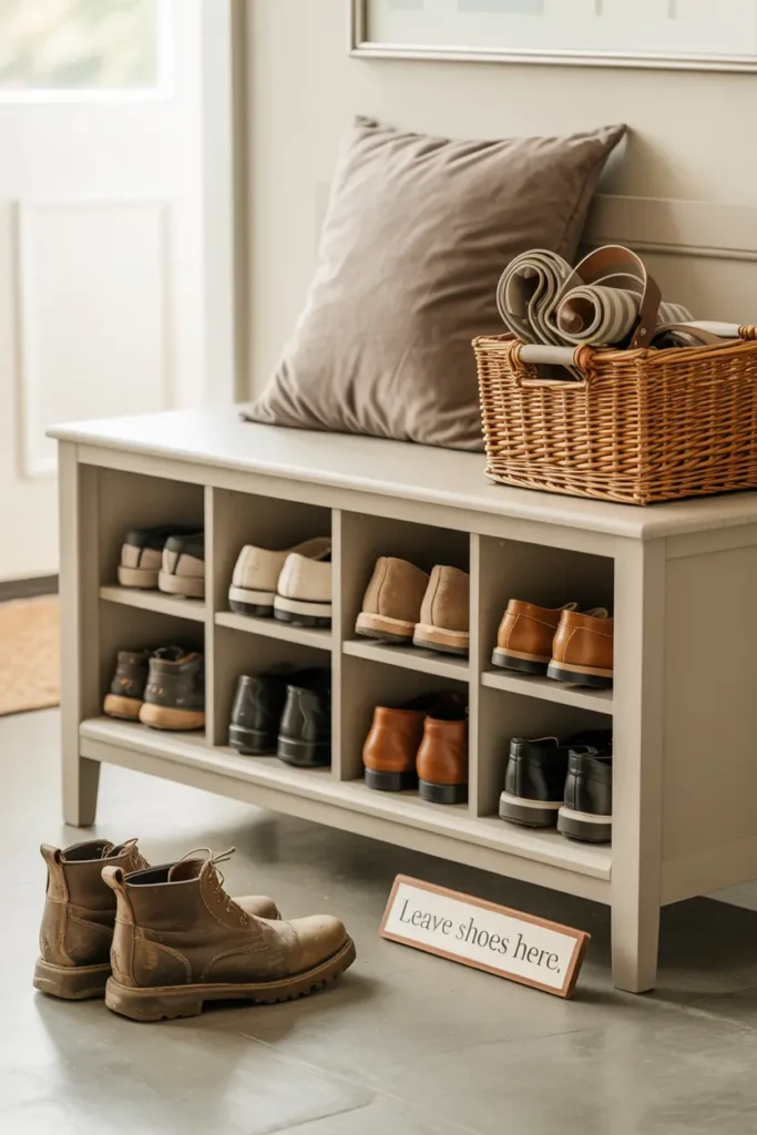 3. Entryway Shoe Storage Bench