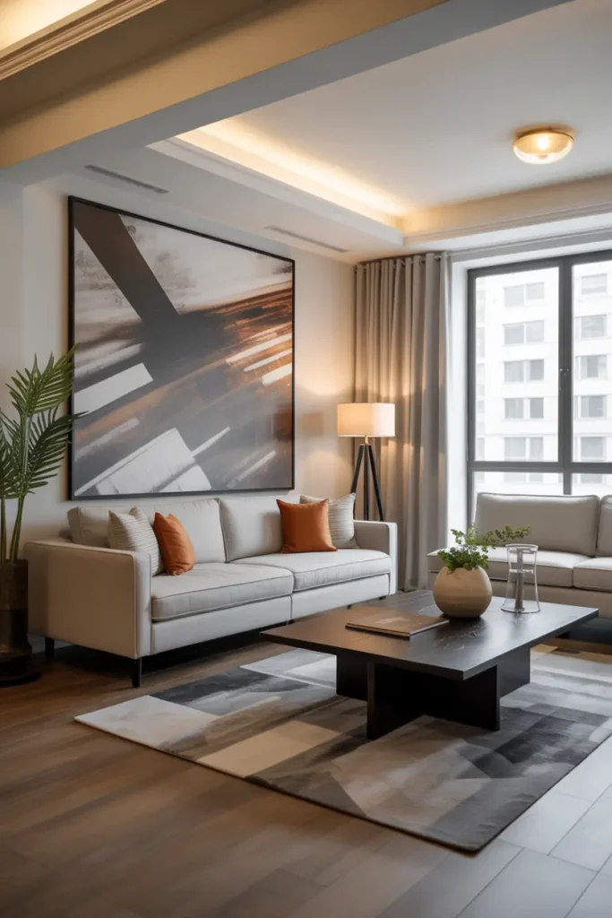 3. Living Room with Statement Wall Art