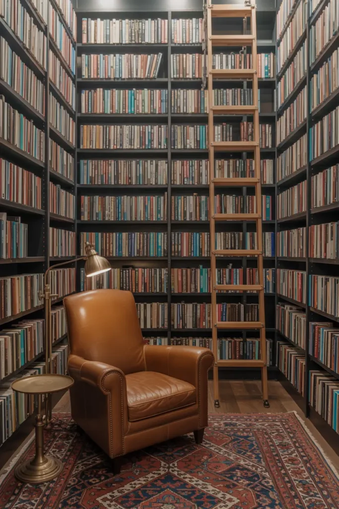 3. Reading Nook with Floor to Ceiling Bookshelves 2